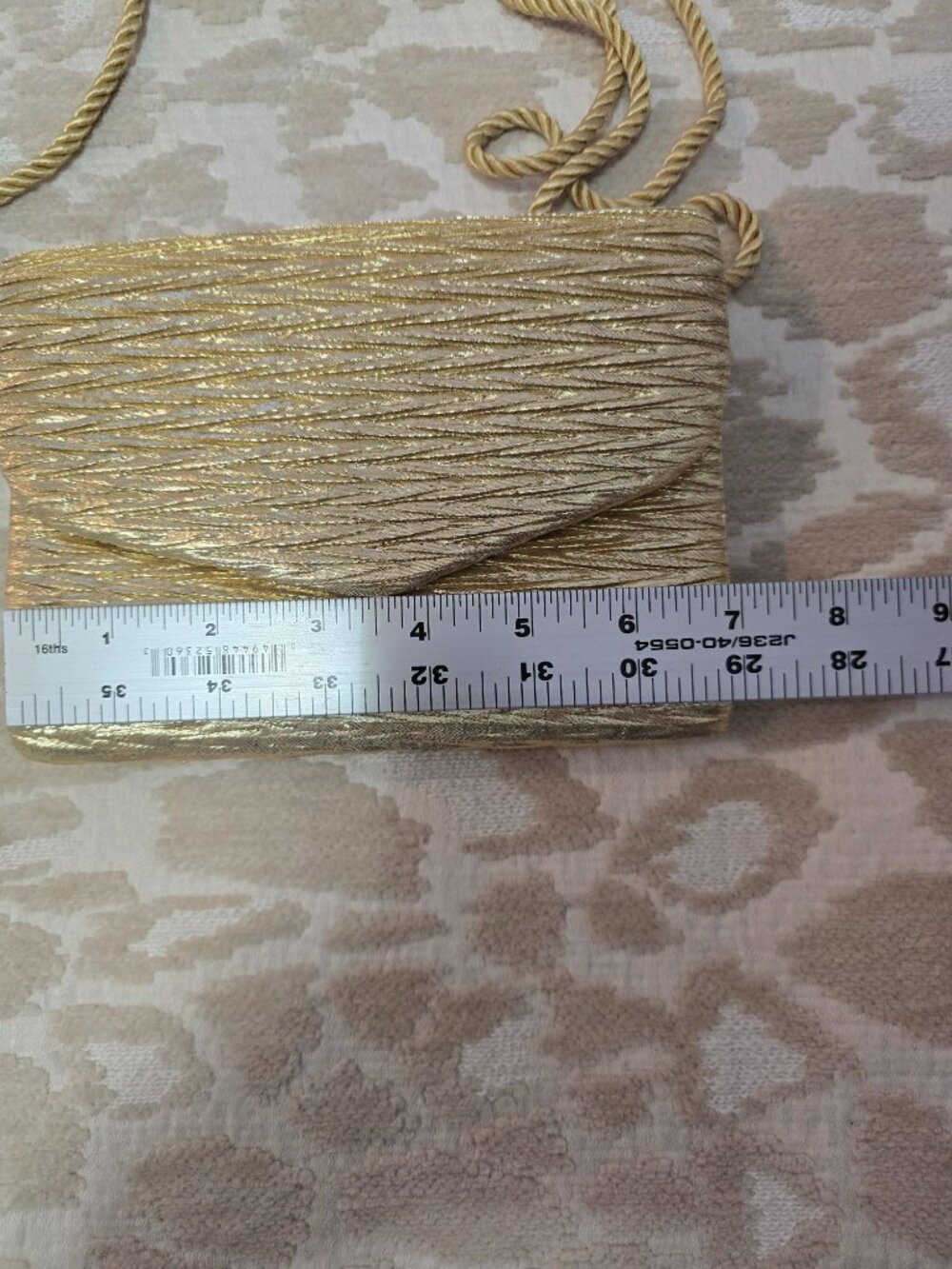 Vintage Vanessa Gold Evening Bag With Rope Strap Holiday Party Crossbody - Picture 10 of 11